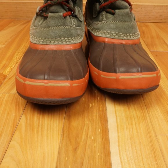 LL Bean Green Gray Suede Insulated Felt Lined Waterproof Boots Size 6 - Picture 3 of 11